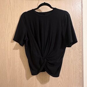 Black lululemon front cross over tee